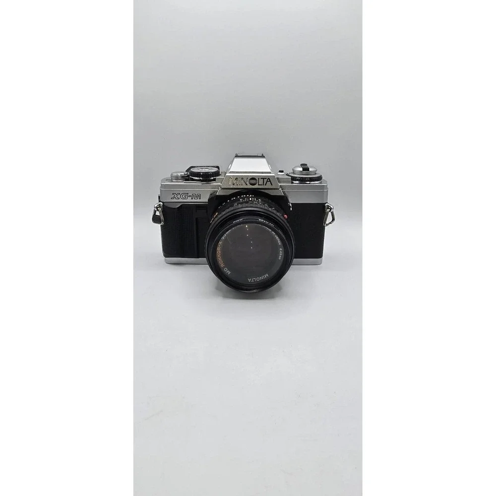 Minolta XG-M SLR Film Camera Black Silver tested Lens, Manuals, Accessories, Bag